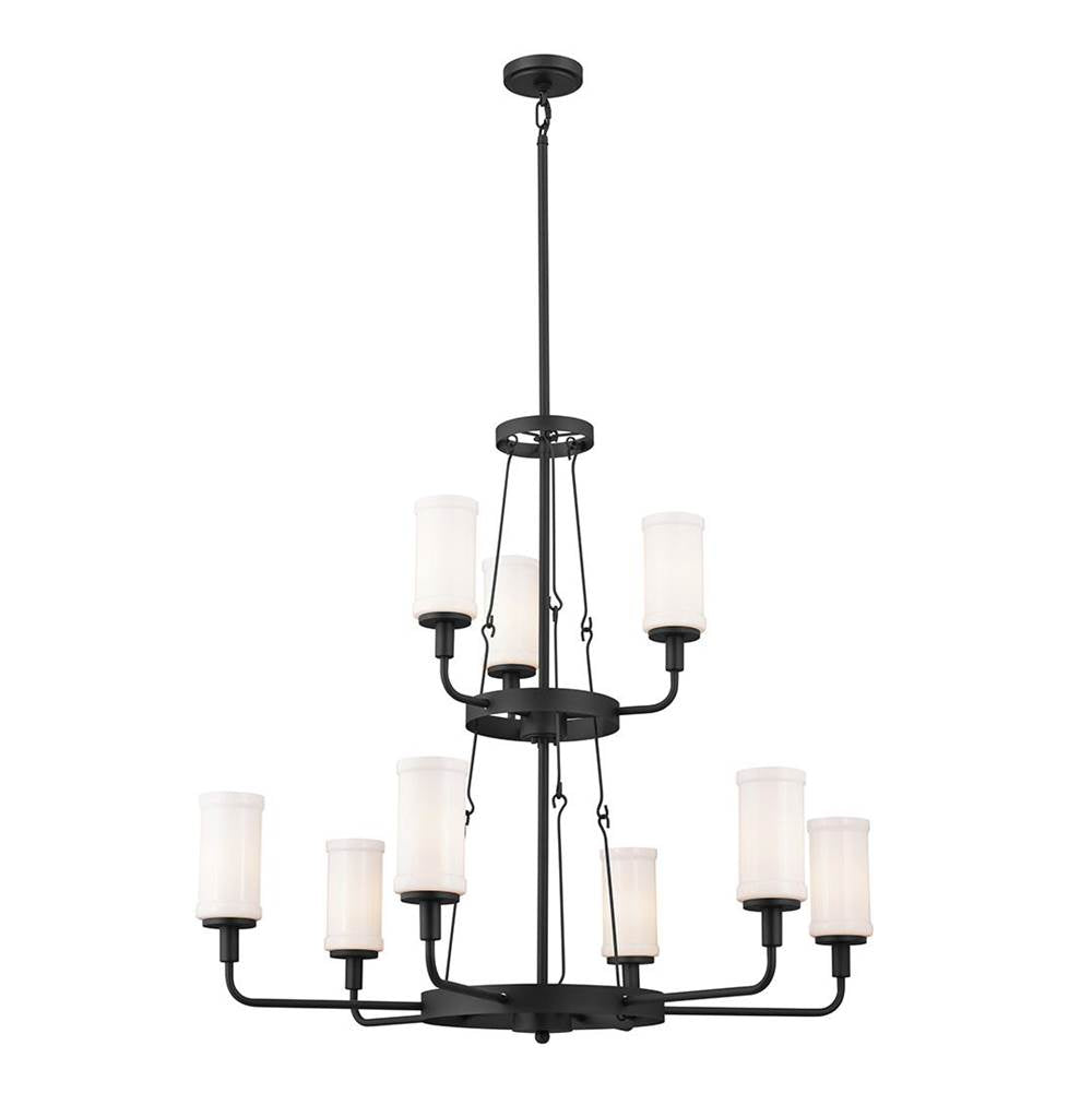 KICHLER 52452BKT Vetivene 40" 9 Light Chandelier Textured Black