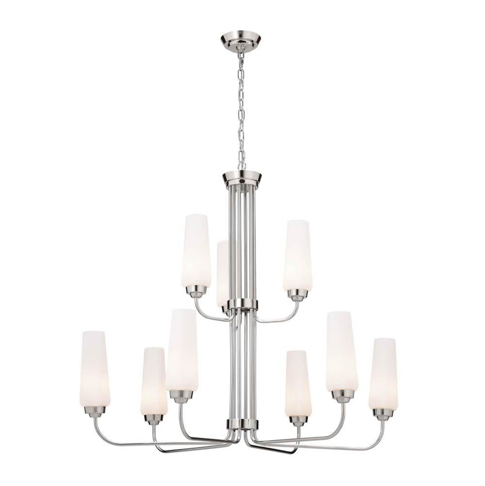 KICHLER 52482PN Truby 34" 9 Light 2-Tier Chandelier Polished Nickel