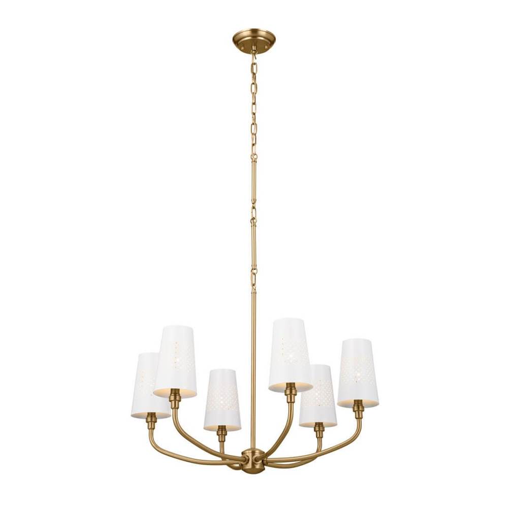 KICHLER 52508BNB Adeena Chandelier 6 Light - Brushed Natural Brass