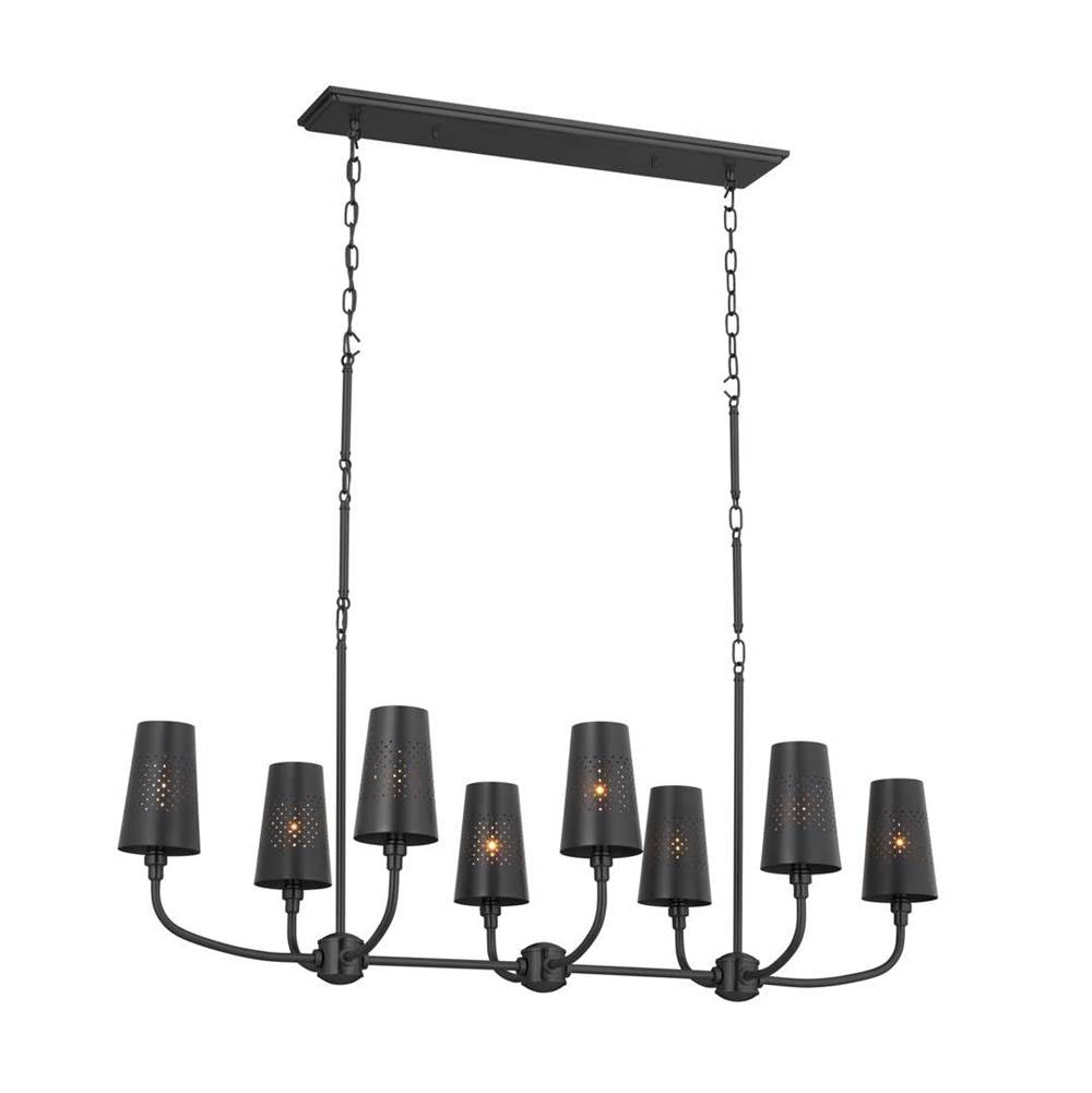 KICHLER 52510BK Adeena Linear Chandelier 8 Light - Black