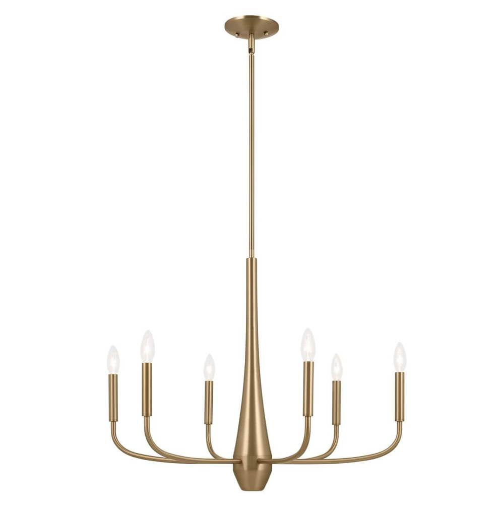 KICHLER 52525CPZ Deela 28 Inch 6 Light Chandelier in Champagne Bronze