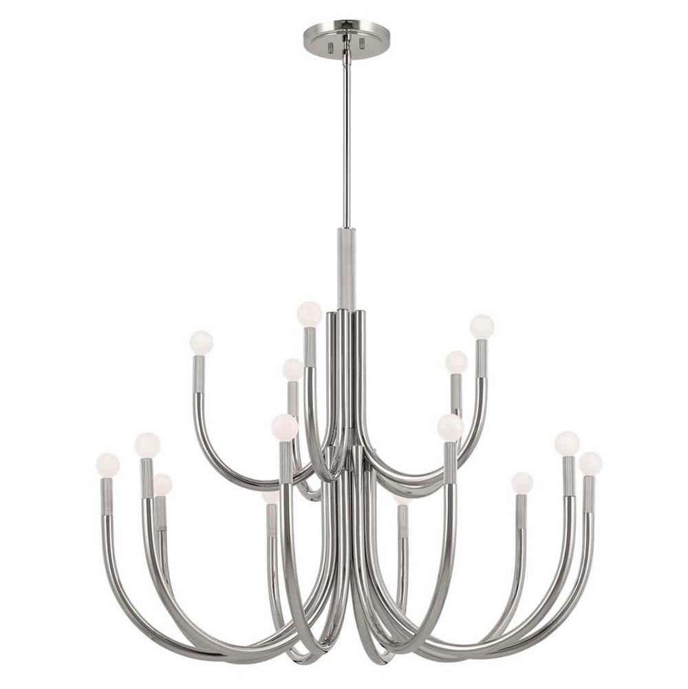 KICHLER 52552PN Odensa 40 Inch 15 Light Chandelier in Polished Nickel