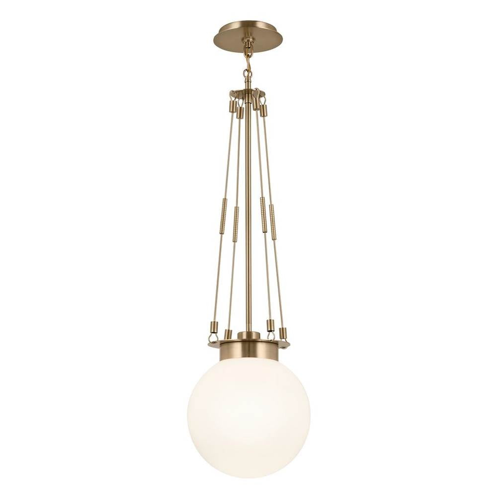 KICHLER 52582CPZ Albers 10.5 Inch 1 Light Pendant with Opal Glass in Champagne Bronze