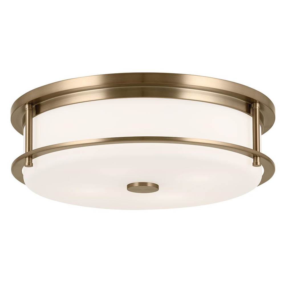 KICHLER 52597CPZ Brit 18 Inch 4 Light Flush Mount with Satin Etched Cased Opal Glass in Champagne Bronze
