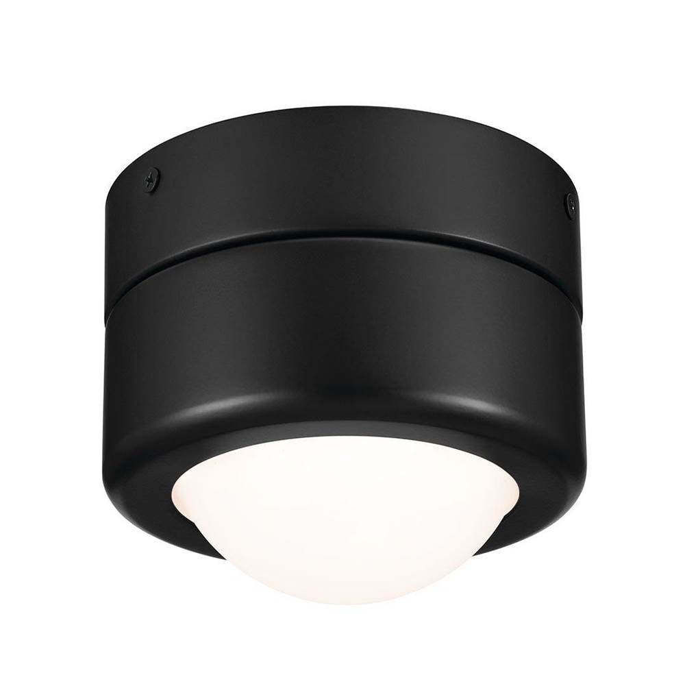 KICHLER 52600BK Tibbi 5.5 Inch 1 Light LED Flush Mount with Satin Etched Cased Opal Glass in Black