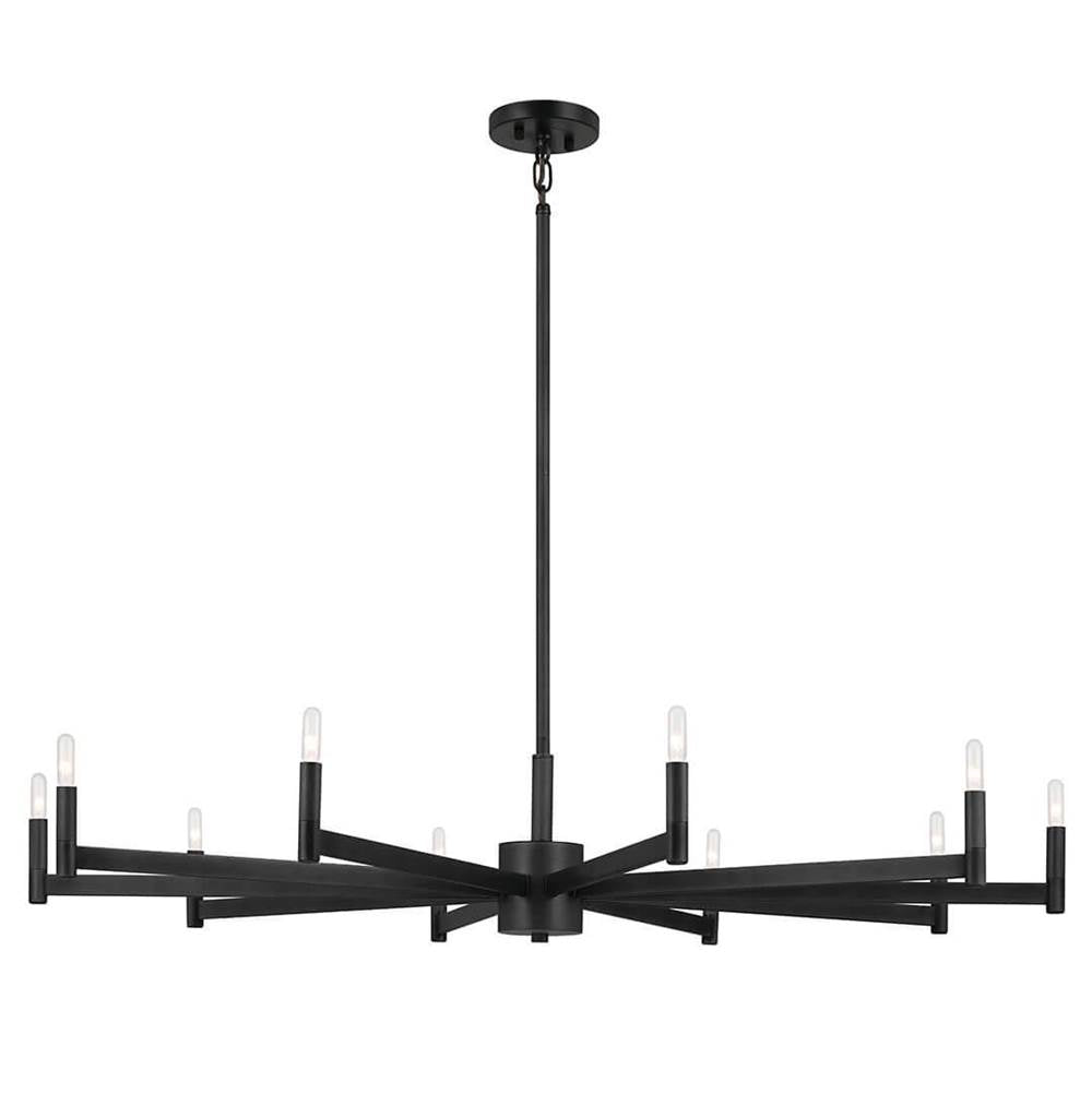 KICHLER 52613BK Erzo 48" 10 Light Chandelier in Black