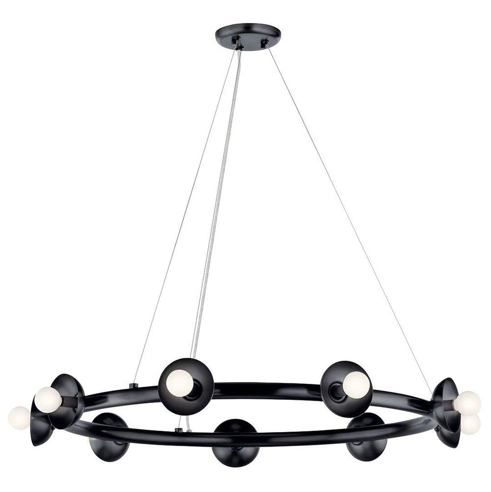 KICHLER 52642BK Palta 34.5 Inch 9 Light Chandelier in Black