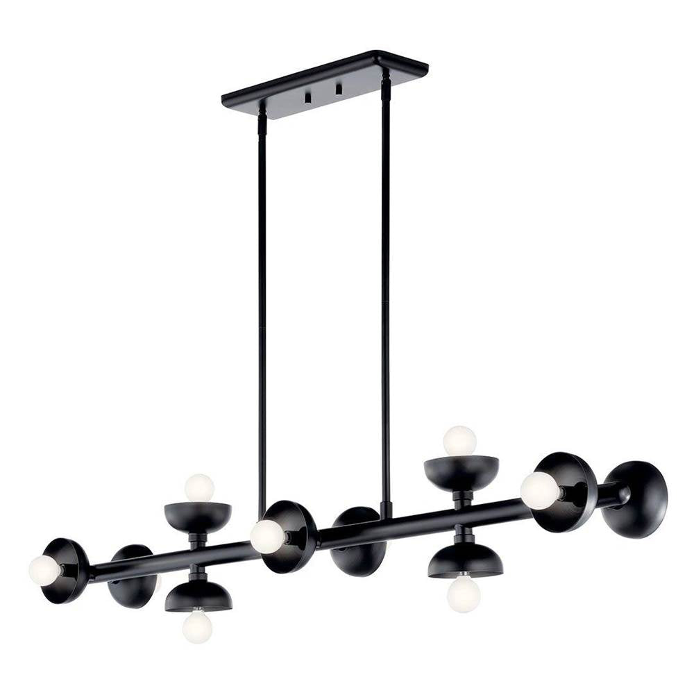 KICHLER 52645BK Palta 48 Inch 10 Light Linear Chandelier in Black