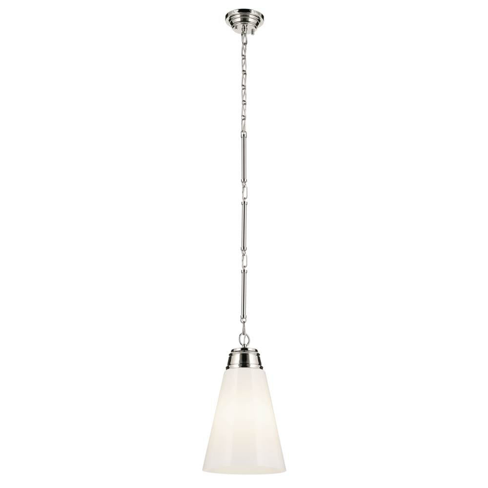 KICHLER 52661PN Marsailli 19" 1-Light Medium Pendant with Opal Glass in Brushed Nickel
