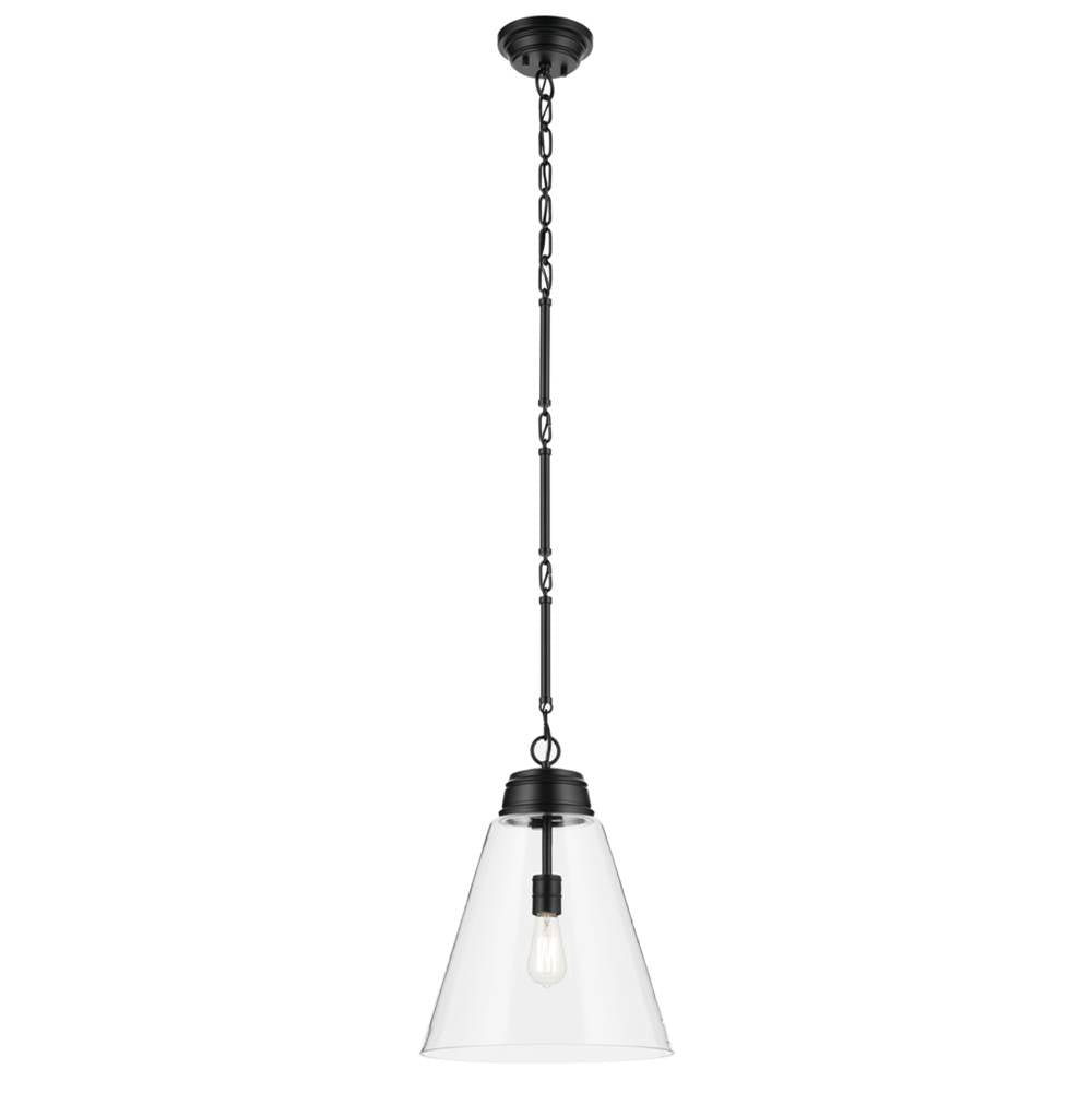 KICHLER 52662BKCLR Marsailli 19.75" 1-Light Large Pendant with Clear Glass in Black