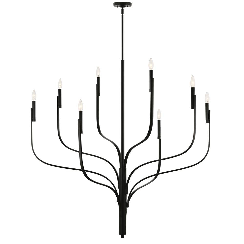 KICHLER 52675BK Livadia 47.75 Inch 8 Light Chandelier in Black