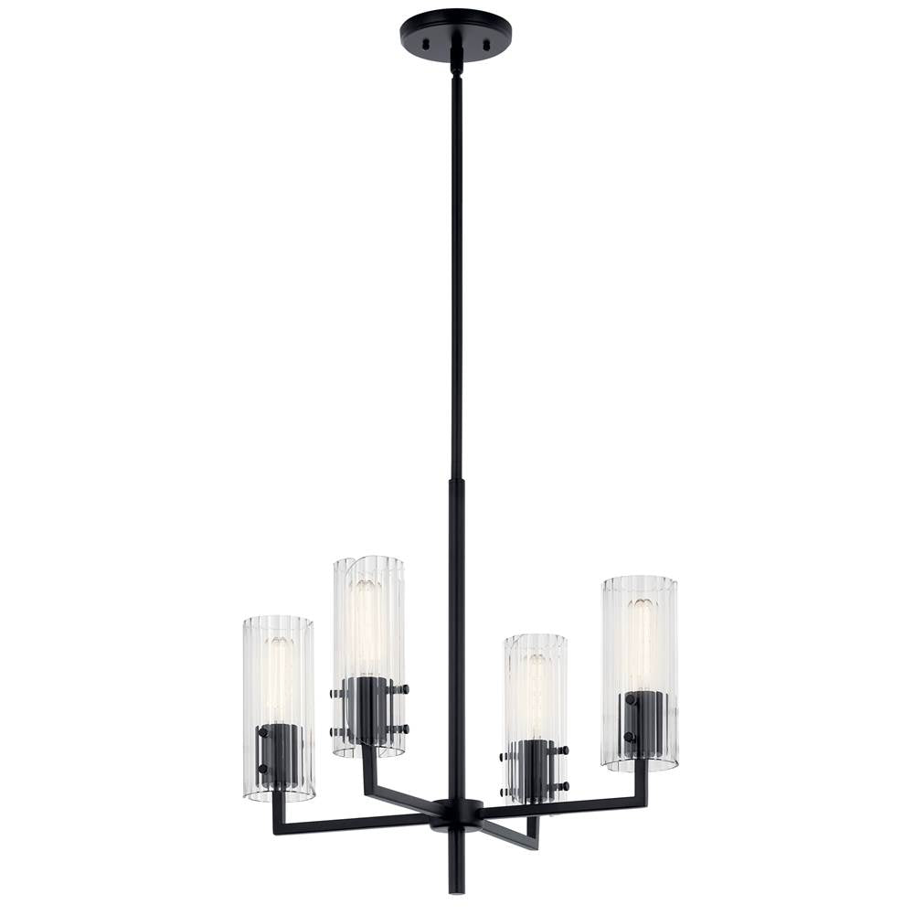 KICHLER 52678BK Velestino 20.5" 4-Light Chandelier in Black