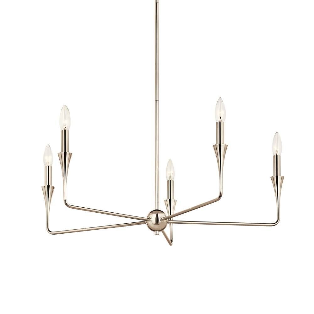 KICHLER 52689PN Alvaro 30 Inch 5 Light Chandelier in Polished Nickel
