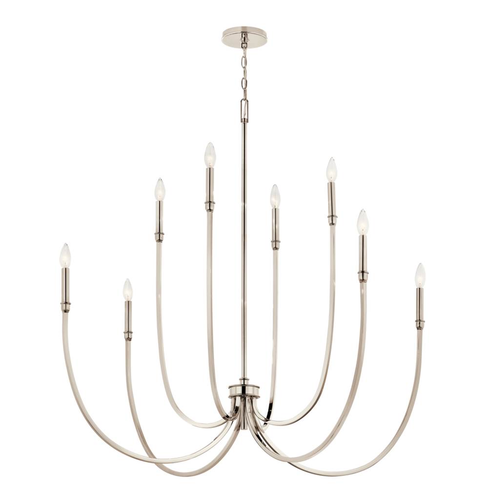 KICHLER 52699PN Malene 45.25 Inch 8 Light Foyer Chandelier in Polished Nickel