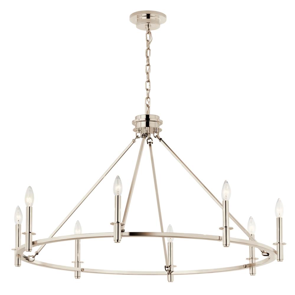 KICHLER 52706PN Carrick 40.75 Inch 8 Light Chandelier in Polished Nickel