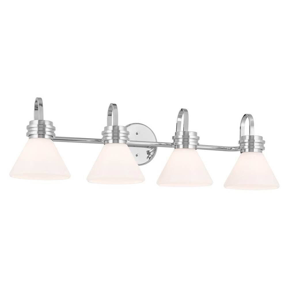 KICHLER 55156CH Farum 34 Inch 4 Light Vanity with Opal Glass in Chrome