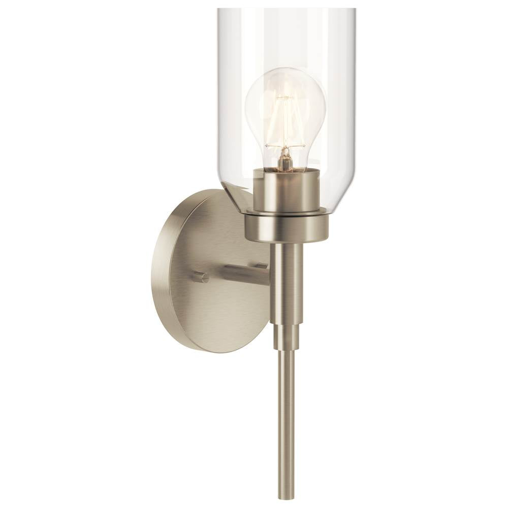 KICHLER 55183NI Madden 14.75 Inch 1 Light Wall Sconce with Clear Glass in Brushed Nickel