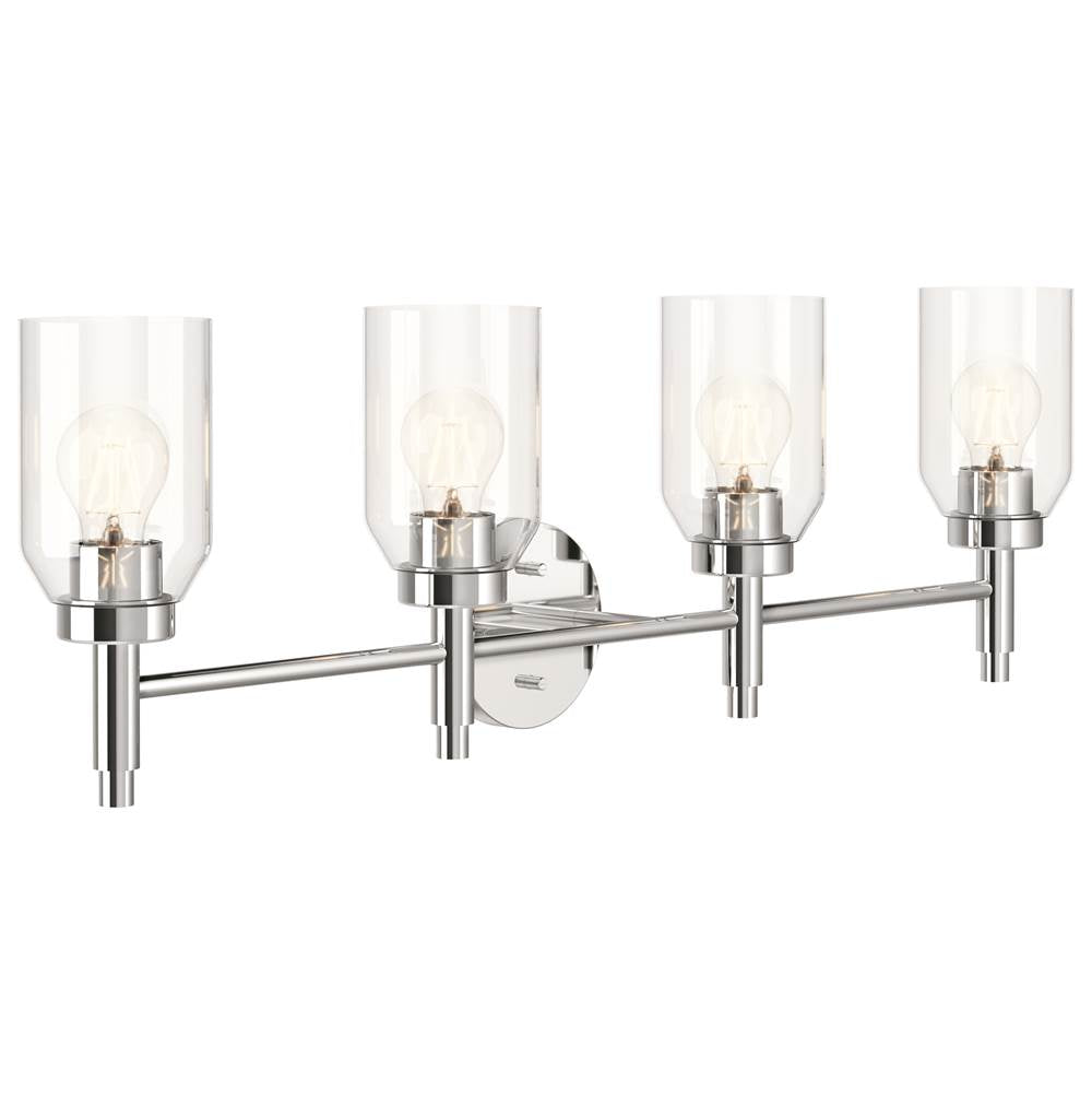 KICHLER 55186CH Madden 34 Inch 4 Light Vanity with Clear Glass in Chrome
