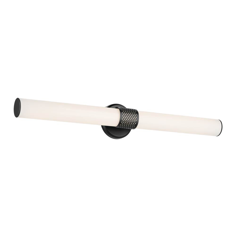 KICHLER 55193BKLED Sashi 32" Bath Bar Large LED with White Glass in Black