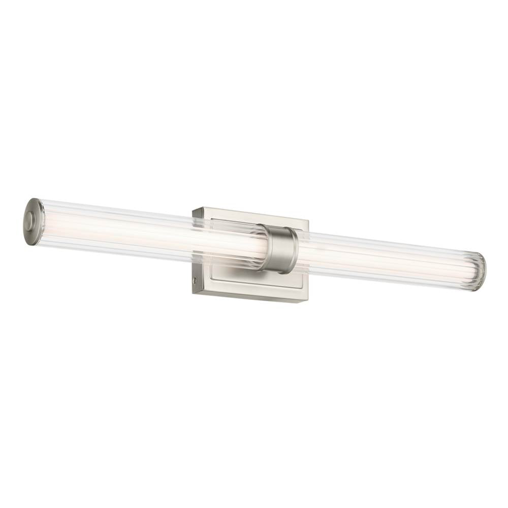 KICHLER 55197NILED Laurene 31" Linear Bath Bar Large LED with Clear Fluted Glass in Brushed Nickel