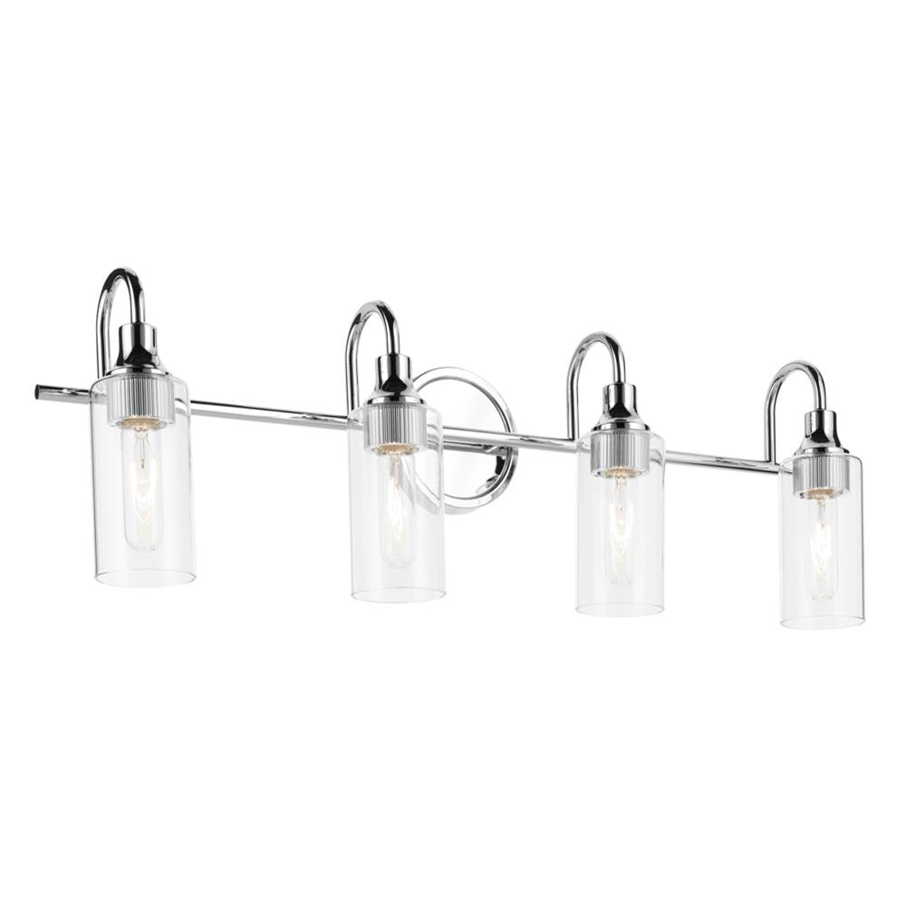 KICHLER 55212CH Kavi 31.5" 4-Light Vanity Light with Clear Glass in Chrome