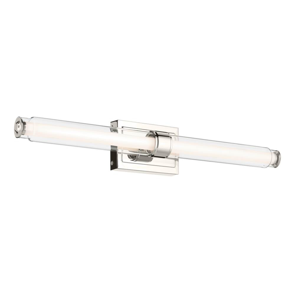 KICHLER 55239PNLED Laurene 31" Linear Bath Bar Large LED with Clear Glass in Chrome