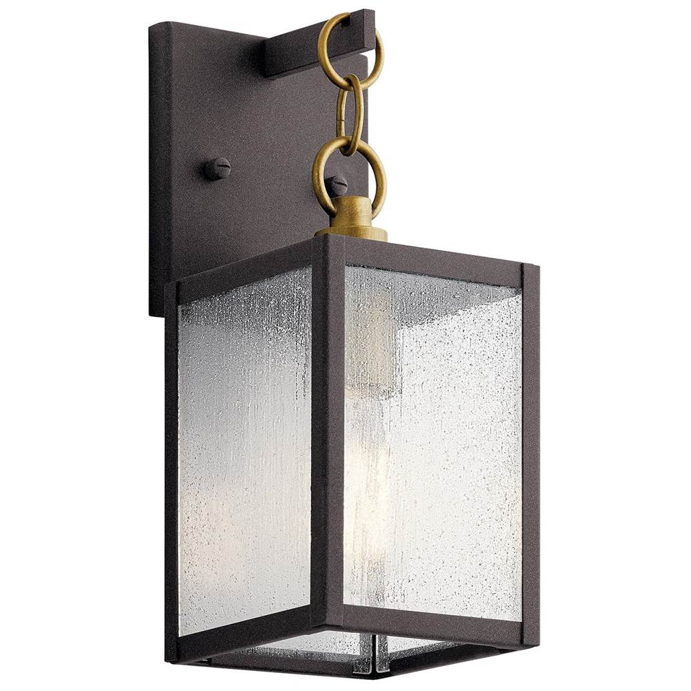 KICHLER 59006WZC Lahden 16.75" 1 Light Outdoor Wall Light with Clear Seeded Glass in Weathered Zinc