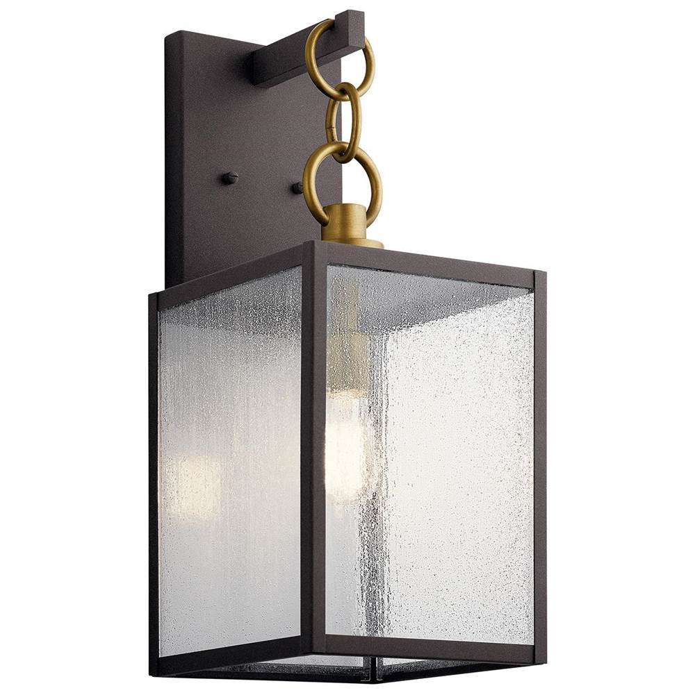 KICHLER 59007WZC Lahden 21.75" 1 Light Outdoor Wall Light with Clear Seeded Glass in Weathered Zinc