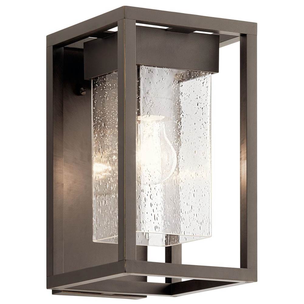 KICHLER 59060OZ Mercer 12 inch 1 Light Outdoor Wall Light with Clear Seeded Glass in Olde Bronze