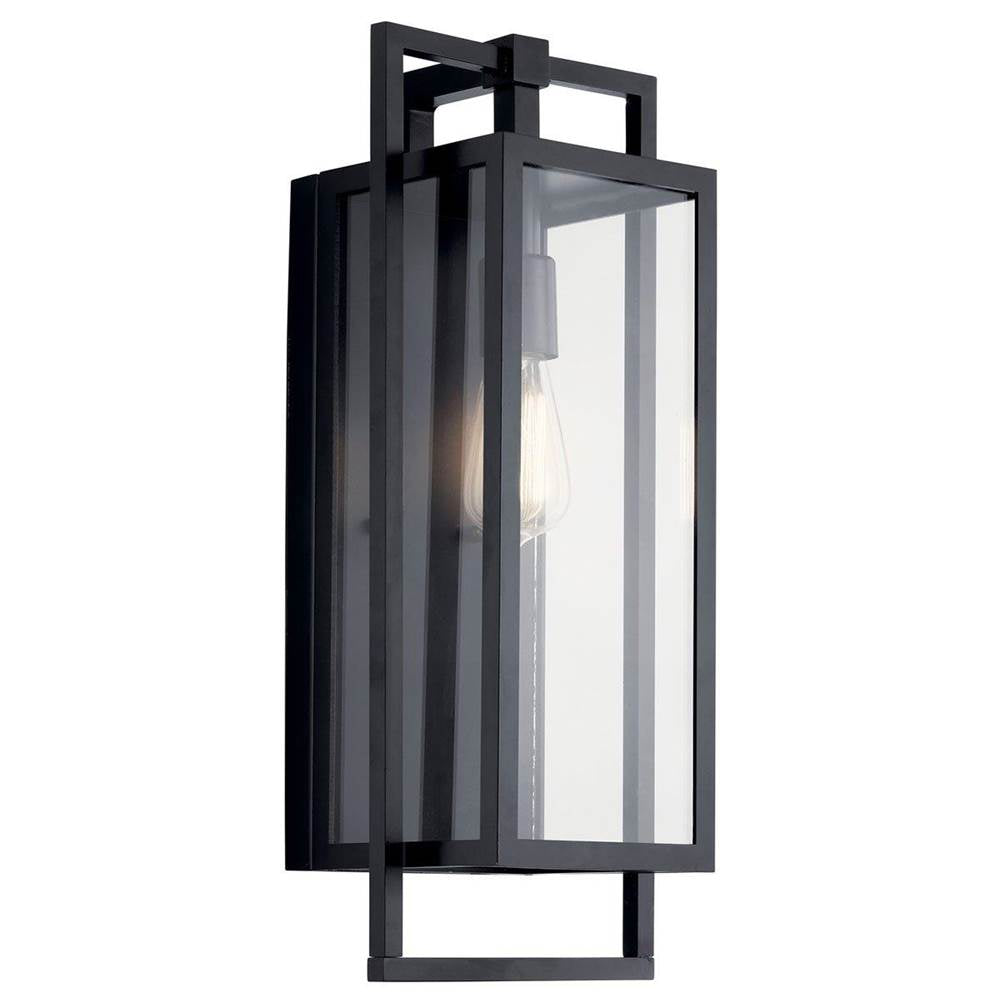 KICHLER 59087BK Goson 20" 1 Light Wall Light with Clear Glass Black