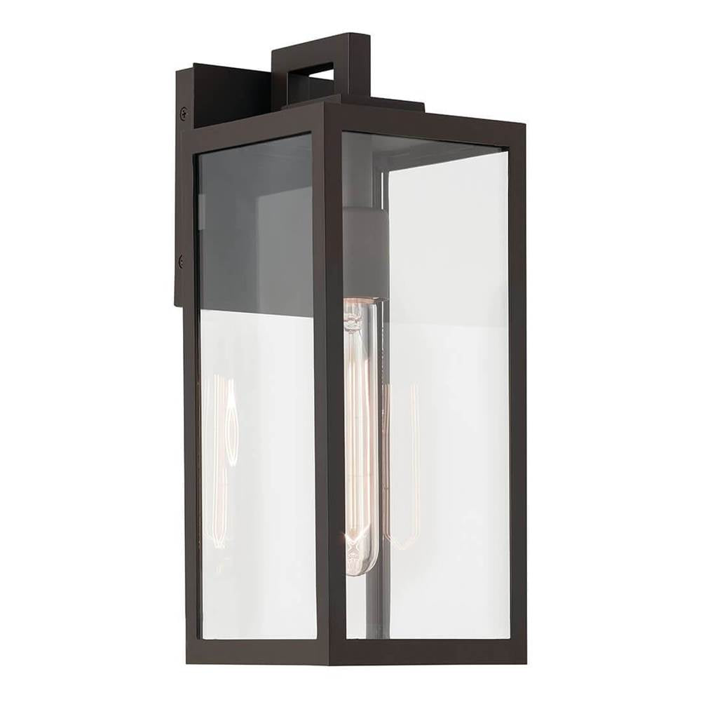 KICHLER 59111OZ Branner14 inch 1 Light Outdoor Wall Light with Clear Glass in Olde Bronze