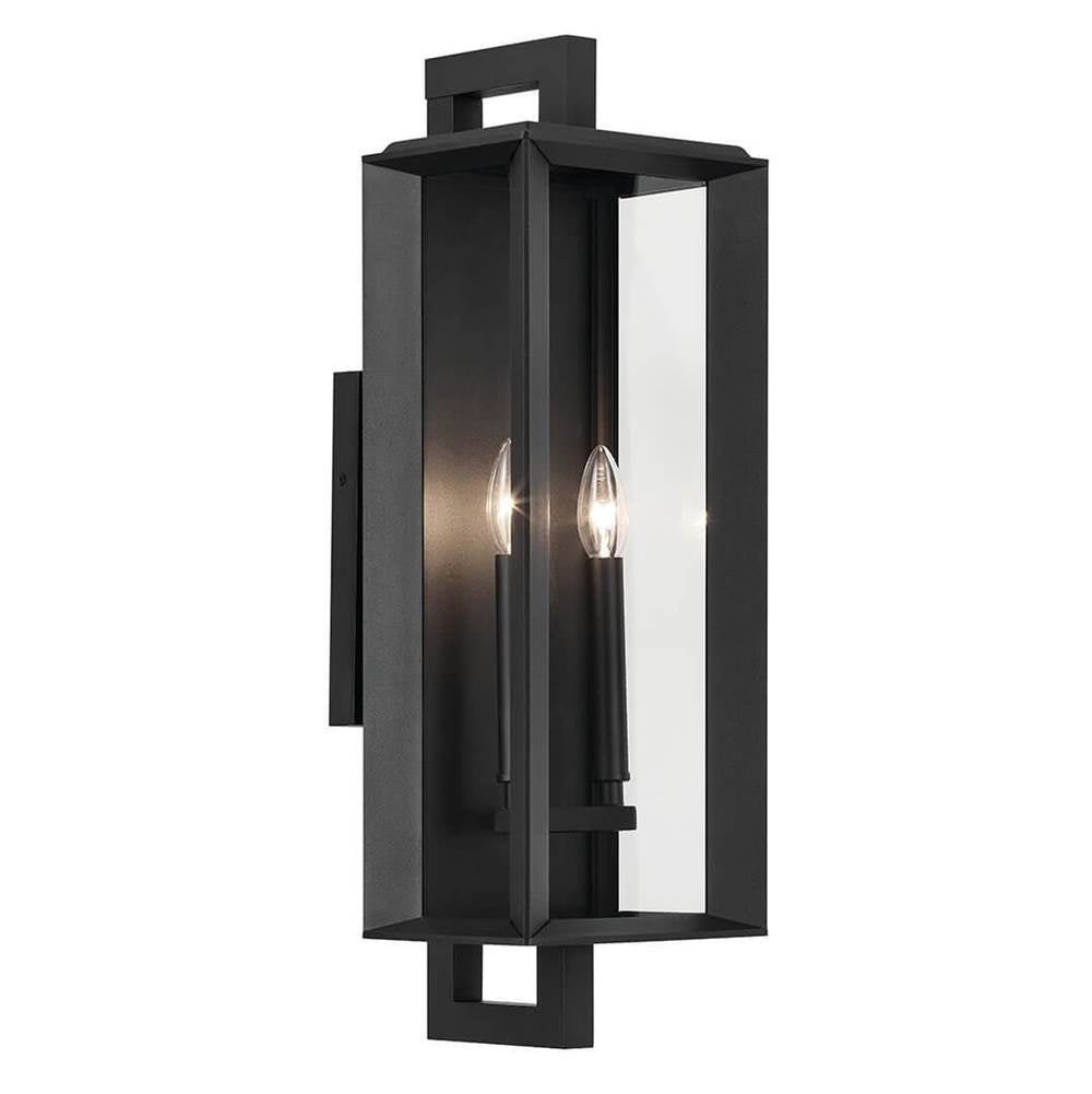 KICHLER 59133BKT Kroft 24 inch 2 Light Outdoor Wall Light with Clear Glass in Textured Black