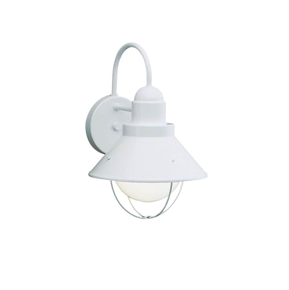 KICHLER 9022WH Seaside 12" 1 Light Outdoor Wall Light with Glass Globe White