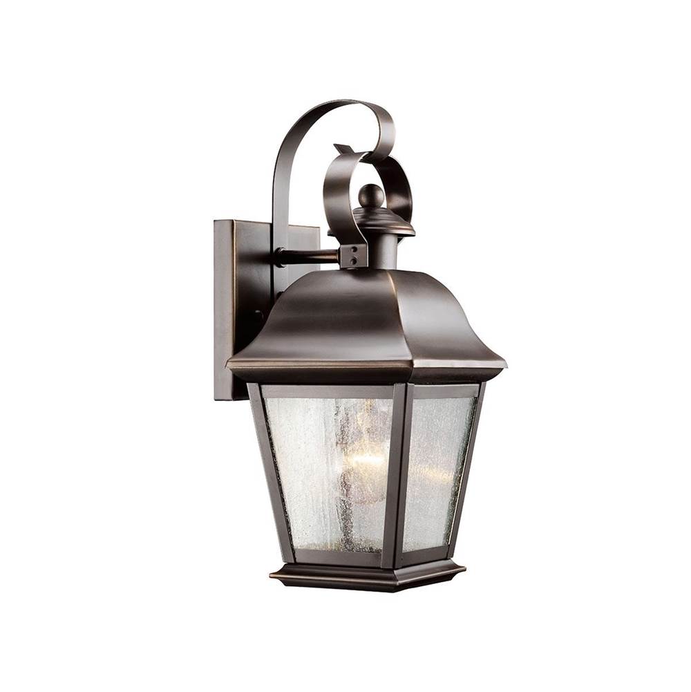 KICHLER 9707OZ Mount Vernon 12.5" 1 Light Outdoor Wall Light with Clear Seeded Glass in Olde Bronze