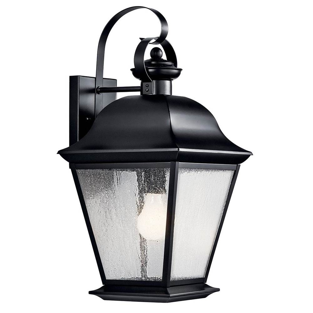 KICHLER 9709BK Mount Vernon 19.5" 1 Light Outdoor Wall Light with Clear Seeded Glass in Black