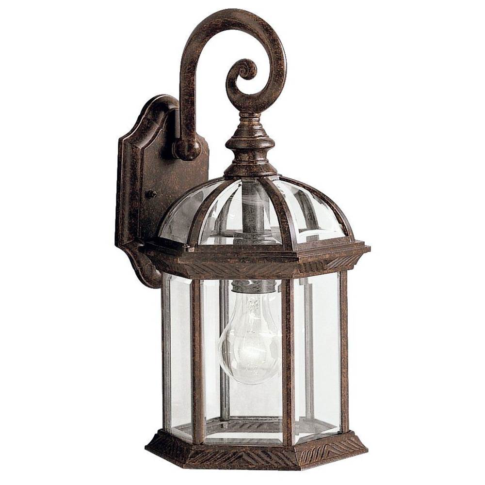 KICHLER 9735TZ Barrie 15.5" 1 Light Outdoor Wall Light with Clear Beveled Glass in Tannery Bronze