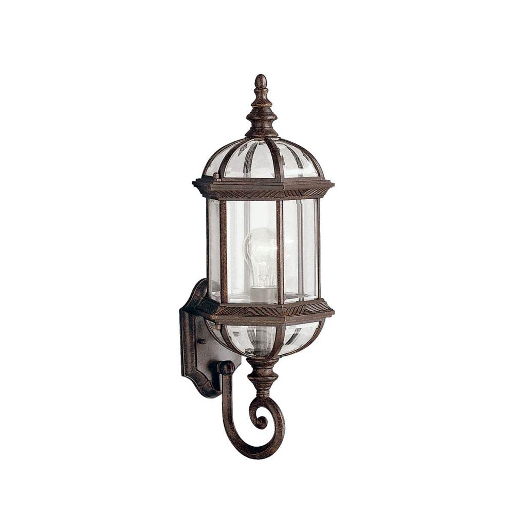 KICHLER 9736TZ Barrie 21.75" 1 Light Outdoor Wall Light with Clear Beveled Glass in Tannery Bronze