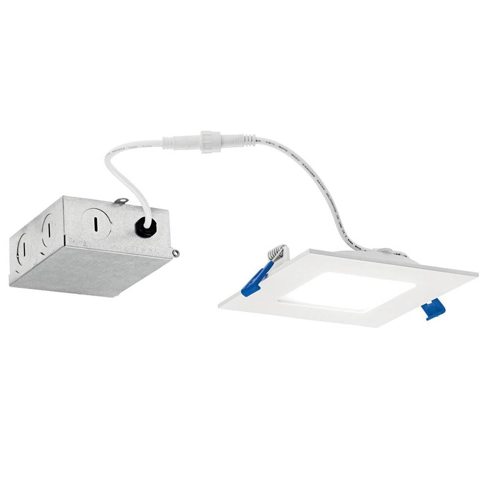 KICHLER DLSL04S2790WHT Direct-to-Ceiling 4 inch Square Slim 27K LED Downlight in White