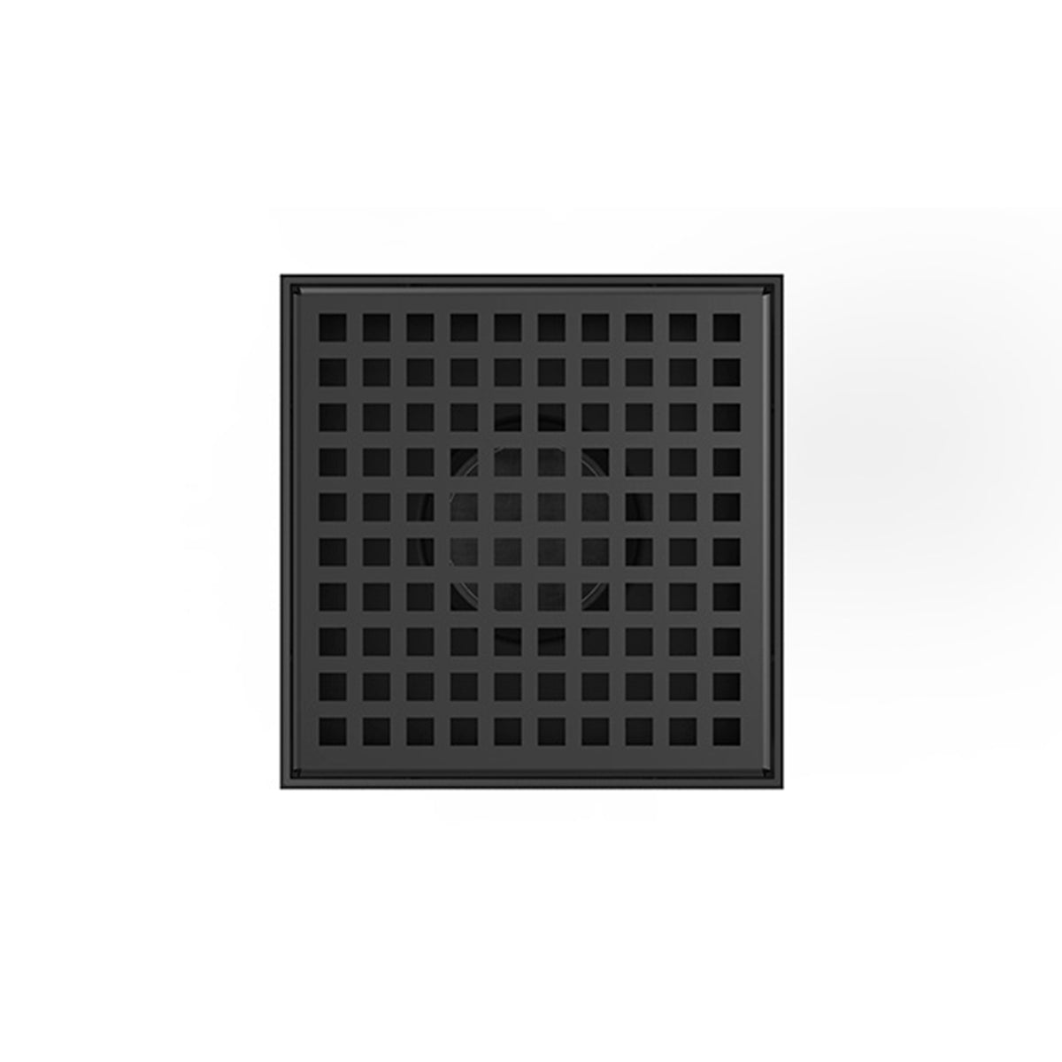 INFINITY DRAIN LQD5 BS BK LQD 5 5" x 5" LQD 5 Squares Pattern Complete Kit in Matte Black with Stainless Steel Bonded Flange, 2" No Hub Outlet