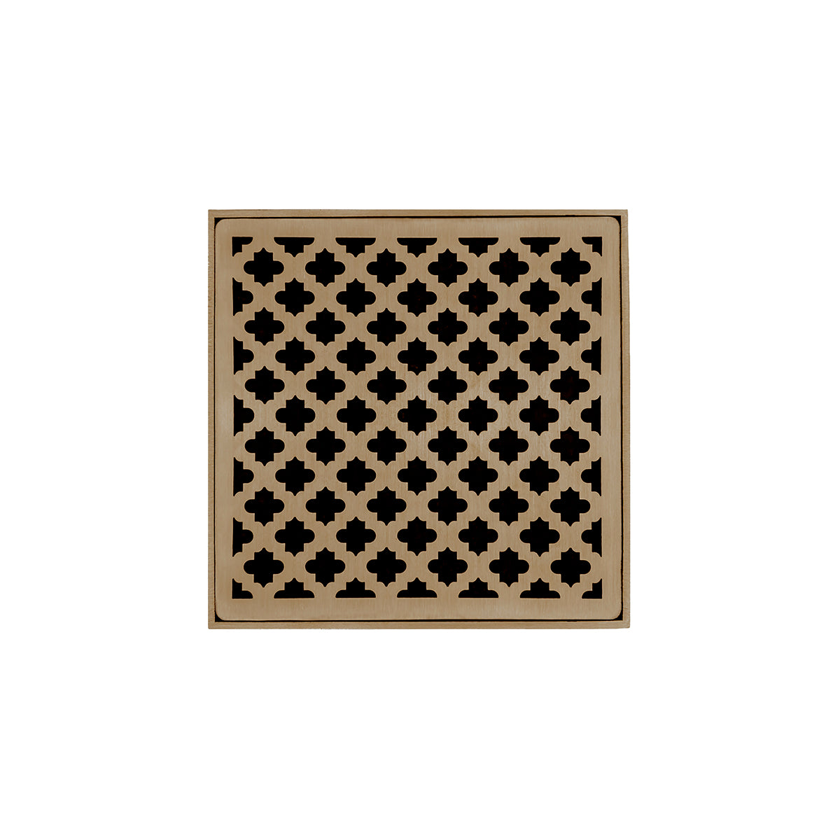 INFINITY DRAIN M 5 SB MD 5 5" x 5" Strainer with Moor Pattern Decorative Plate and 2" Throat in Satin Bronze for MD 5