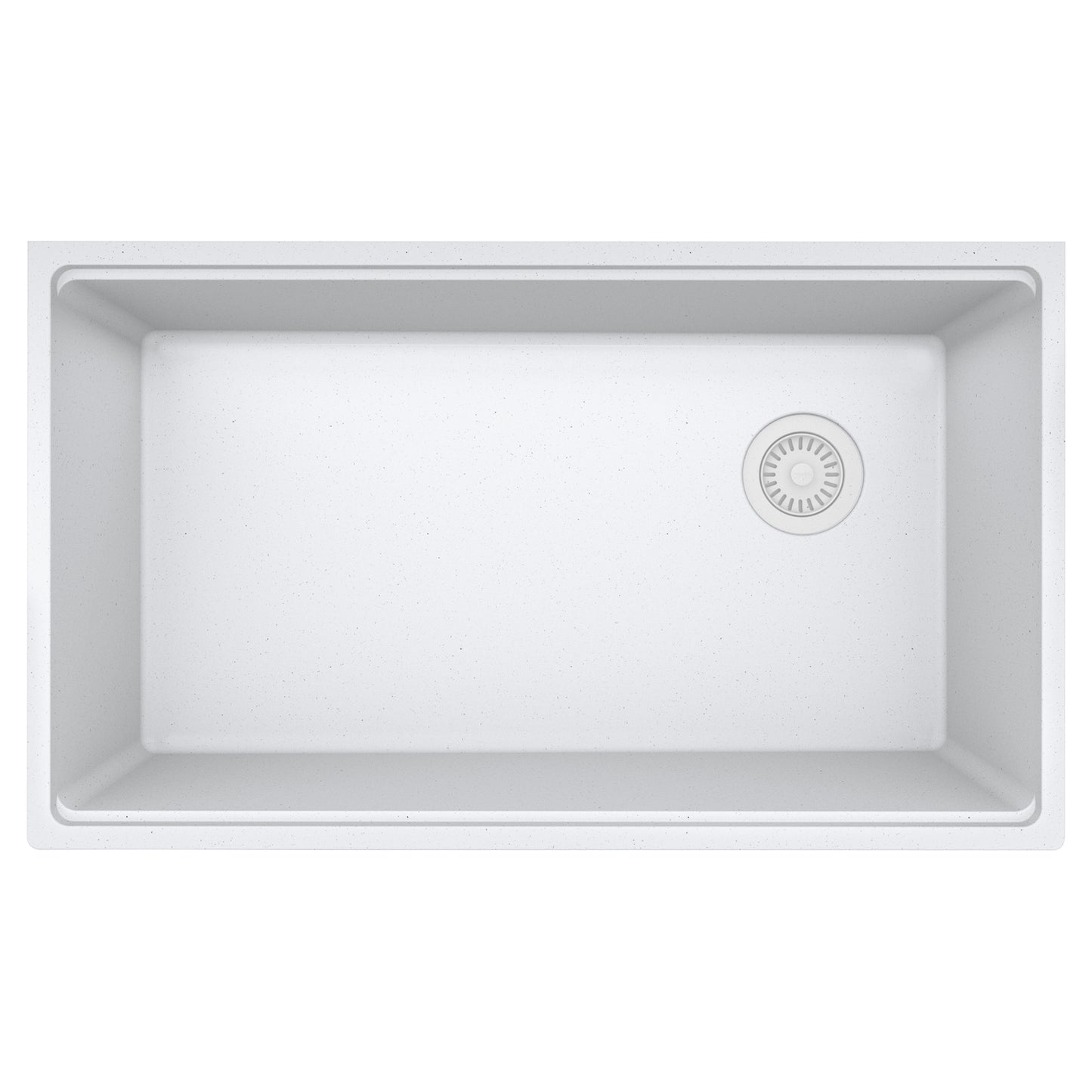 FRANKE MAG11031OW-PWT Maris Undermount 33-in x 19.31-in Granite Single Bowl Kitchen Sink in Polar White In Polar White
