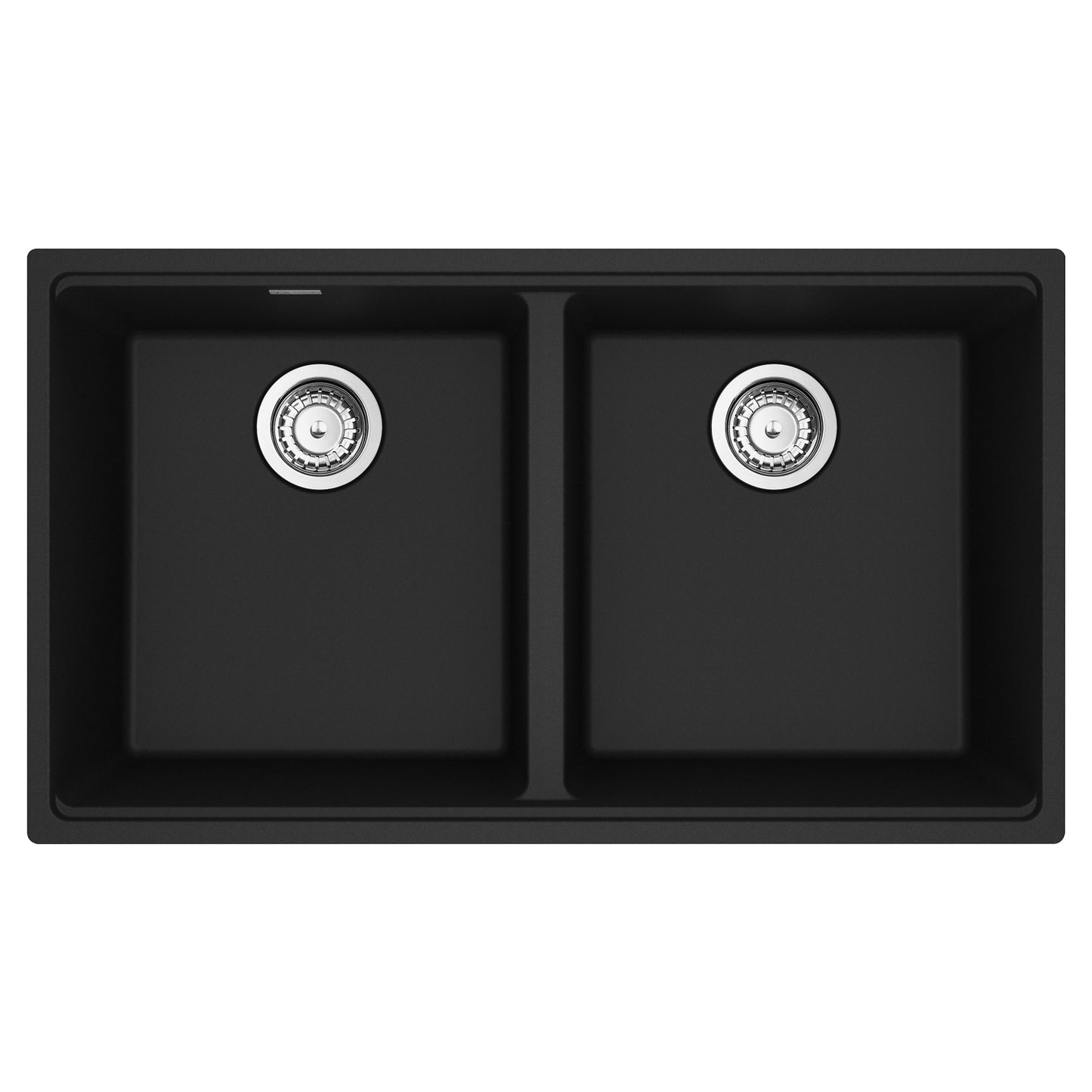 FRANKE MAG1201515-MBK-S Maris Undermount 33-in x 18.94-in Granite Double Bowl Kitchen Sink in Matte Black In Matte Black