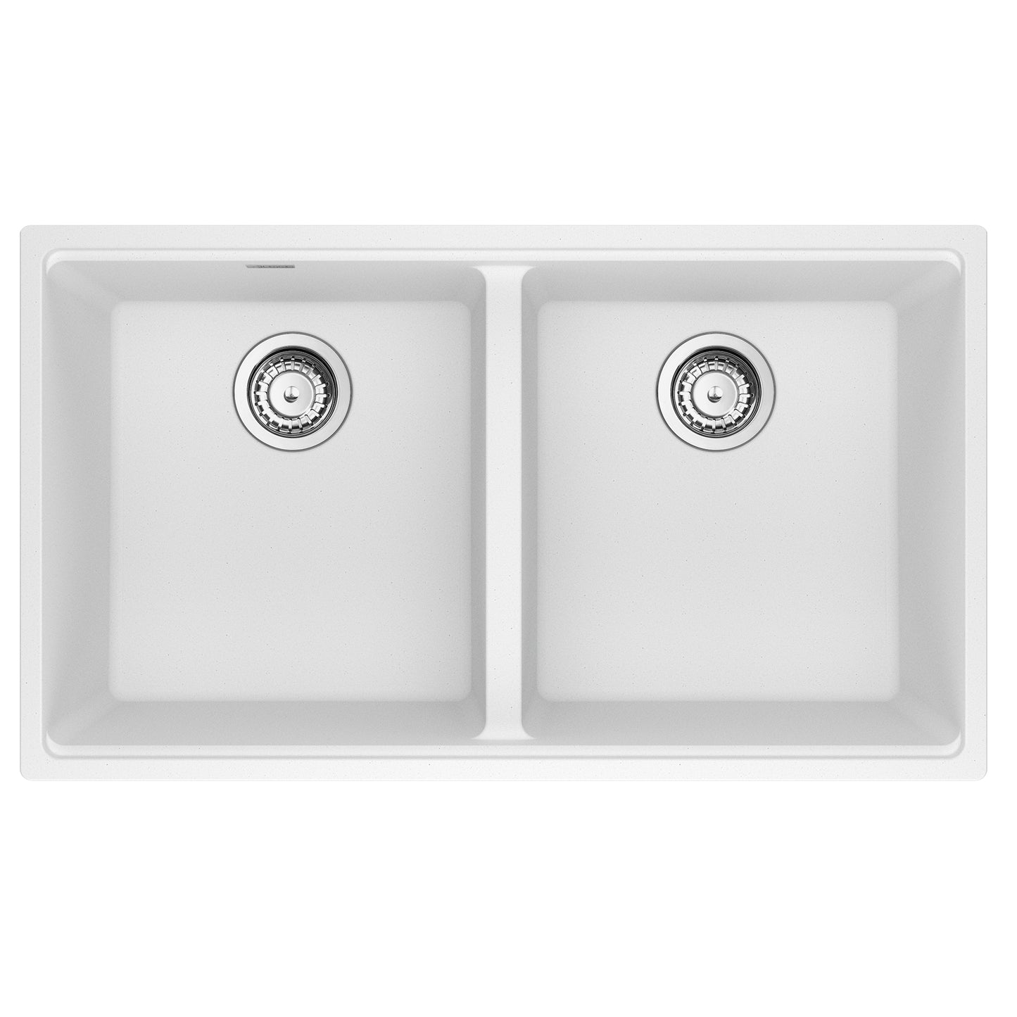 FRANKE MAG1201515-PWT-S Maris Undermount 33-in x 18.94-in Granite Double Bowl Kitchen Sink in Polar White In Polar White