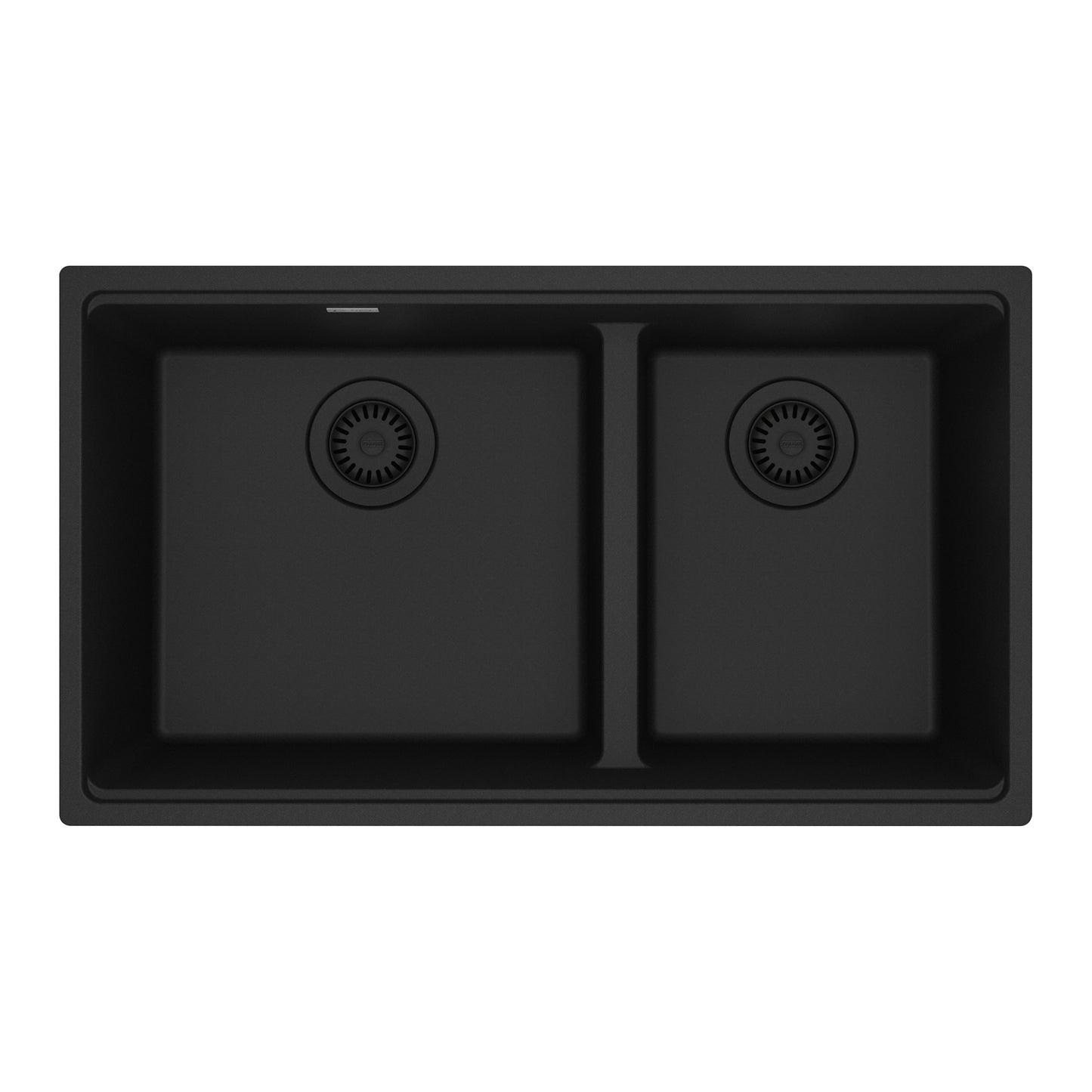 FRANKE MAG1601611LD-MBK Maris Undermount 31-in x 17.81-in Granite Double Bowl Kitchen Sink in Matte Black In Matte Black