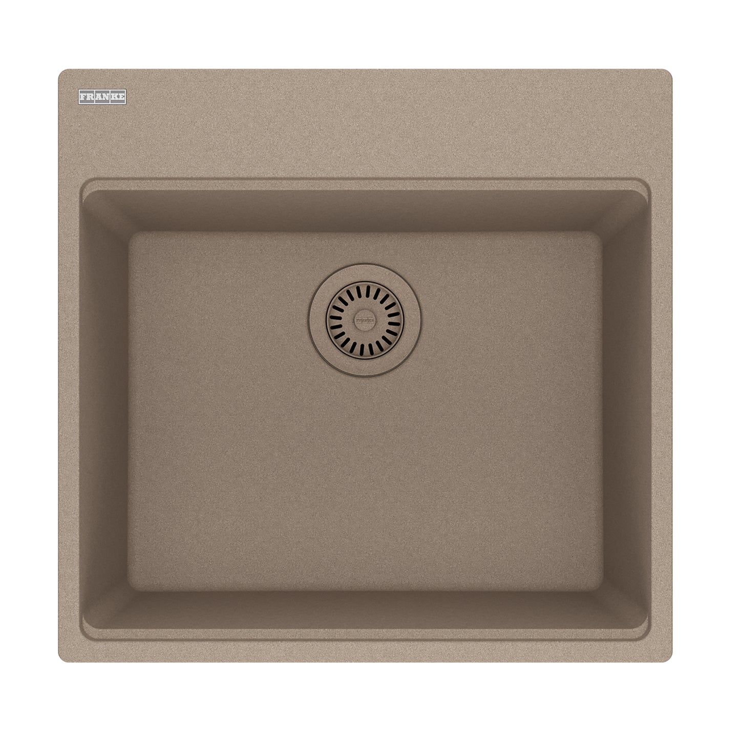FRANKE MAG61020-OYS Maris Topmount 21.6-in x 20.8-in Granite Single Bowl Kitchen Sink in Oyster