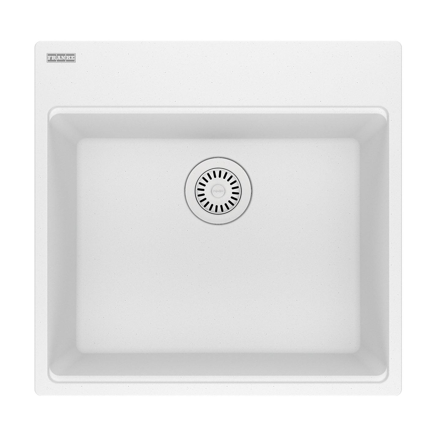 FRANKE MAG61020-PWT Maris Topmount 21.6-in x 20.8-in Granite Single Bowl Kitchen Sink in Polar White