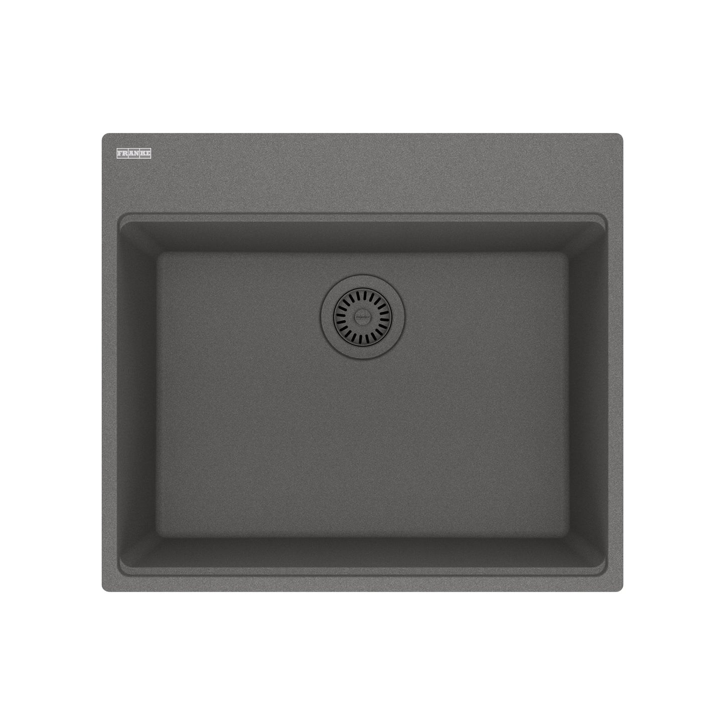FRANKE MAG61023-SHG Maris Topmount 25-in x 22-in Granite Single Bowl Kitchen Sink in Stone Grey In Stone Grey