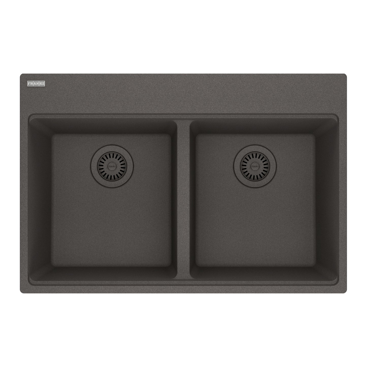 FRANKE MAG6201414-SLG Maris Topmount 31-in x 20.88-in Granite Double Bowl Kitchen Sink in Slate Grey
