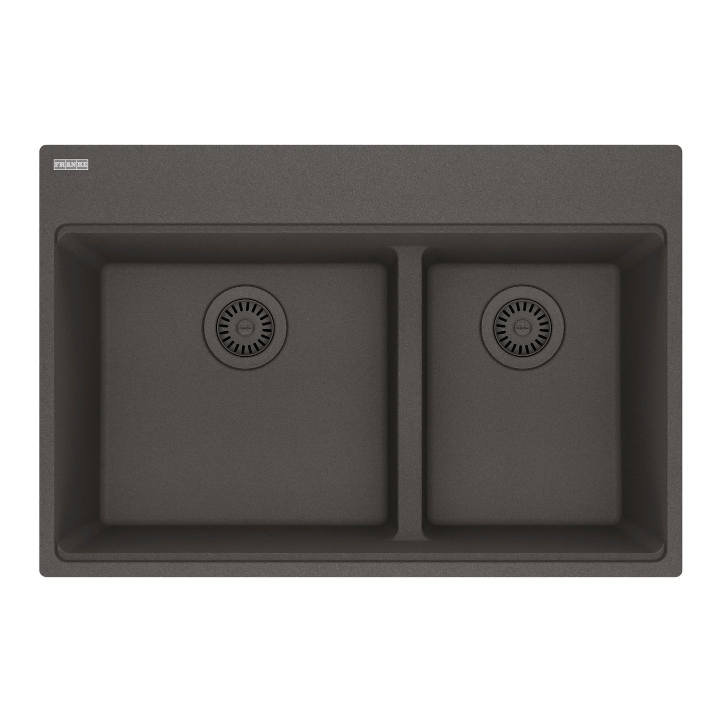FRANKE MAG6601611LD-SLG Maris Topmount 31-in x 20.9-in Granite Double Bowl Kitchen Sink in Slate Grey