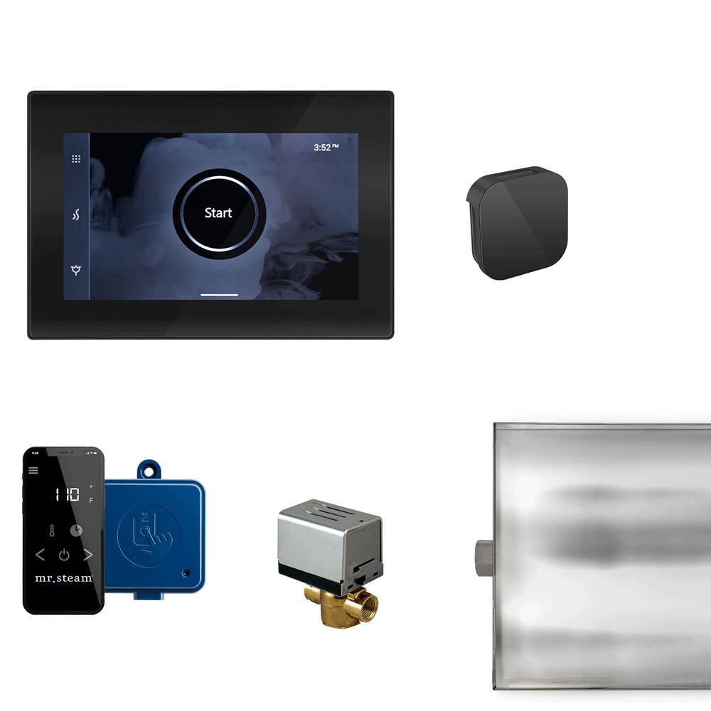 MR STEAM XBTLRBKMB XButler Steam Generator Control Kit/Package with Matte Black Bezel in Glass Black